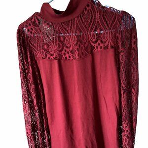 Wine Colored ZHENWEI Long Sleeve Top